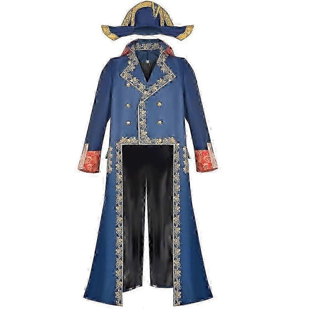 Napoleon Costume for Adults Medieval Palace Retro Blue Suit Halloween Cosplay Carnival Party Costume 2025
