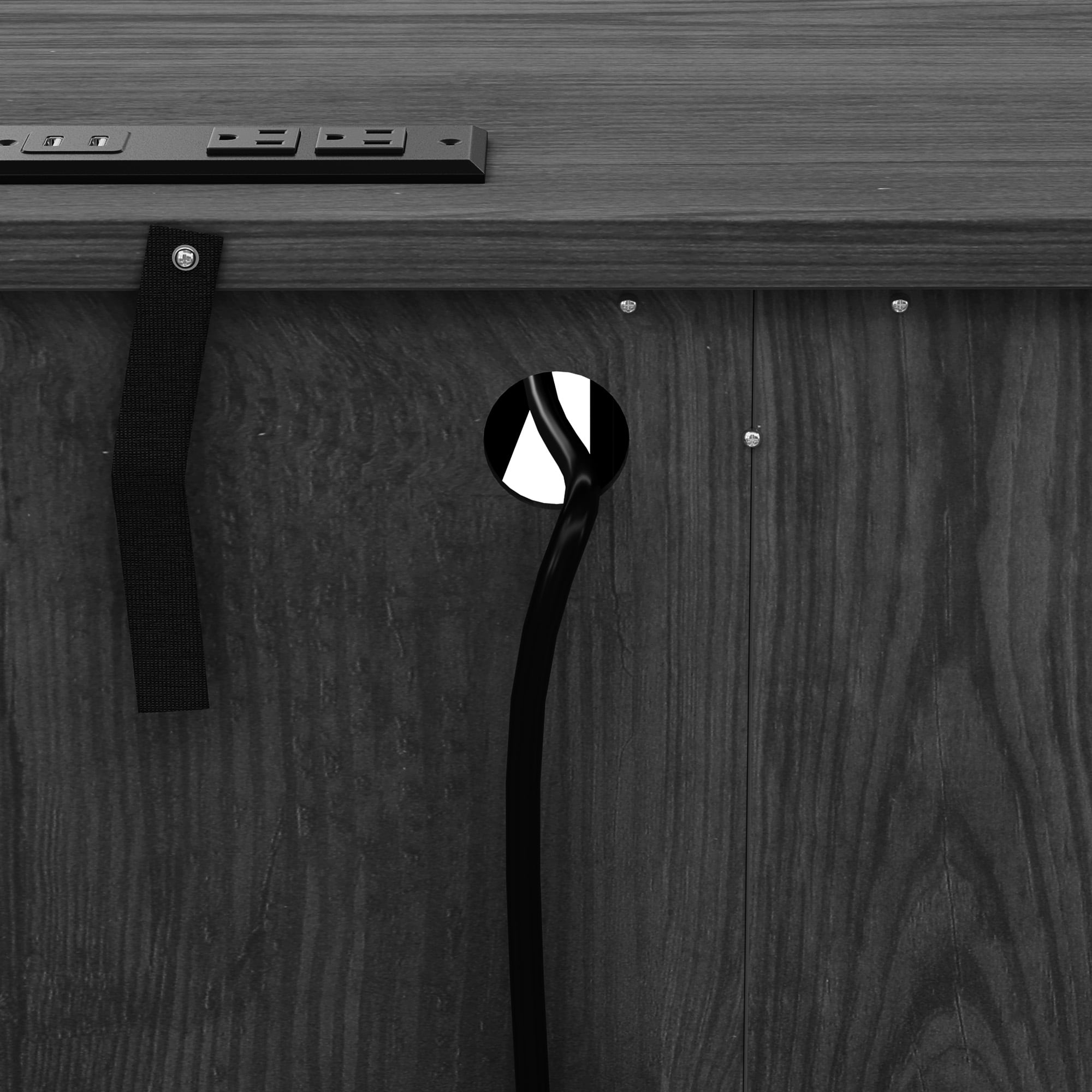 Uforic 70 Inch White Farmhouse TV Stand Suitable for TVs up to 80 Inches for Living Room, Black