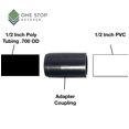thumbnail image 4 of PVC to Poly Drip Irrigation Hydroponics Tubing Coupling Adapter - Connects 1/2" PVC to .700od Poly Tubing (5-Pack), 4 of 4