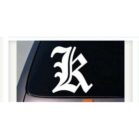 Letter K 6" Sticker Decal Old English Truck Car Window Teach Girl Craft College *C819*