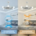 thumbnail image 2 of Cusp Barn 21" Modern Ceiling Fan with Light and Remote Control，DC Motor Ceiling Fan with Reversible Blades, 6 Speed Fan or Patio Bedroom Living Room, 2 of 6