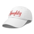 thumbnail image 4 of DALIX Naughty or Nice - Naughty Christmas Hat Womens Embroidered Baseball Cap in White, 4 of 6