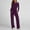 #0018-Purple, variant on Haivin Women's 2 Piece Set Outfits Lounge Sets Ruched Short Sleeve Tops High Waisted Wide Leg Pants Tracksuit Sets