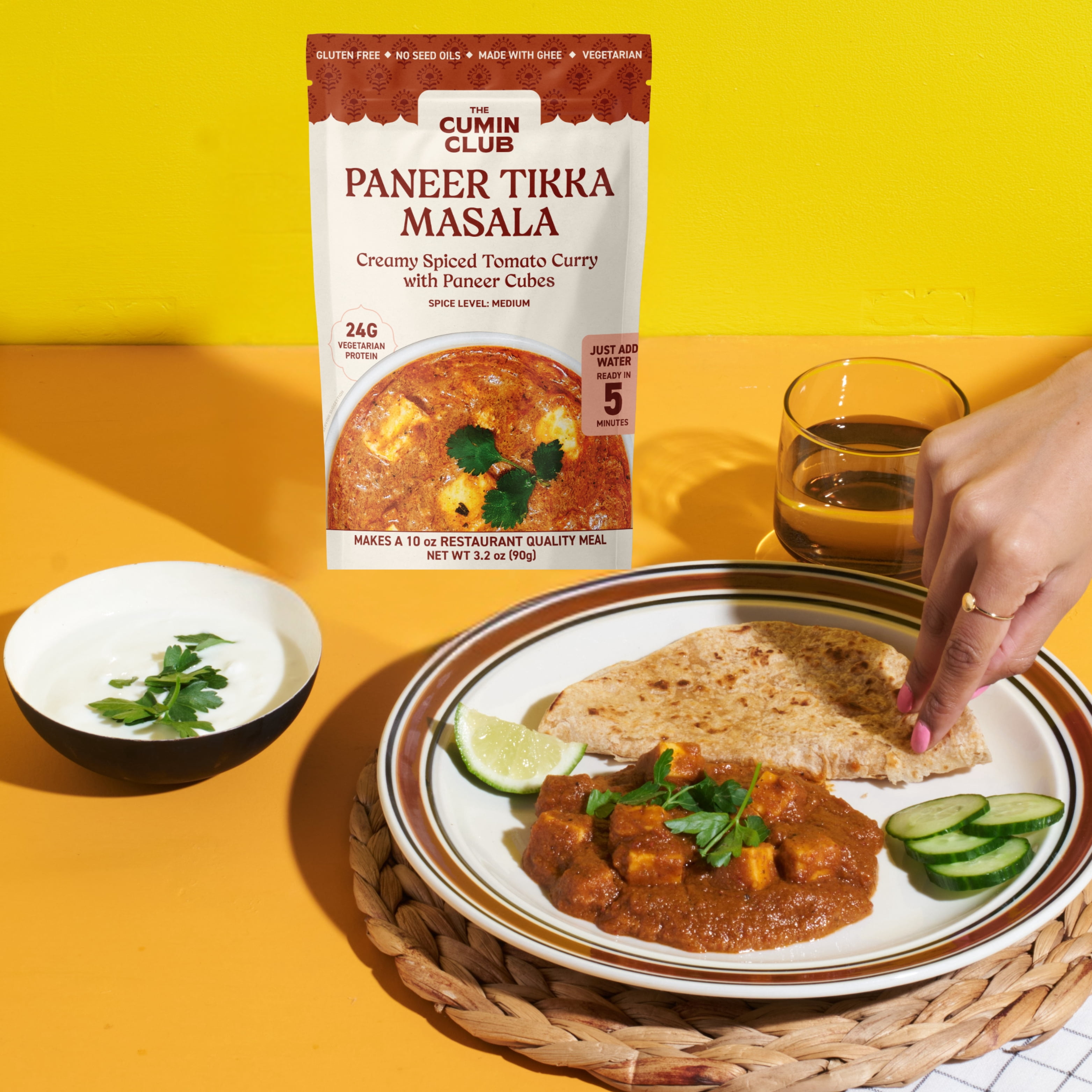 The Cumin Club Paneer Tikka Meal Kit - Instant Meals - Ready to Eat Indian Food (Pack of 5)