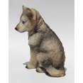 thumbnail image 3 of US 4.5 Inch Wolf Cub Sitting Decorative Statue Figurine, Gray and Cream, 3 of 6