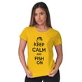 thumbnail image 5 of Keep Calm Fish On Fishing Enthusiast Women's T Shirt Ladies Tee Brisco Brands 3X, 5 of 6