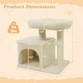 thumbnail image 3 of Gymax 19.5'' Small Cat Tree w/Large Padded Plush Perch Condo Sisal Scratching Posts Beige, 3 of 10