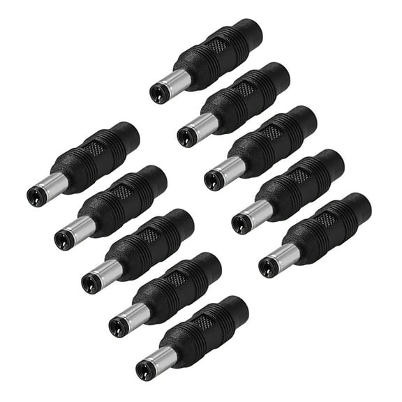 DC Power Converter 5.5mm x 2.1mm Male to 3.5mm x 1.35mm Female Black 10Pcs