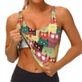 thumbnail image 4 of Vsdgher Cute Cartoon Cat Print Women Sleeveless Athletic Tank Top Built-in Bra Camisole Sports Vest for Yoga Running Fitness Exercise with Removable Pads, 4 of 8