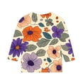 thumbnail image 4 of Ugoldhm Girls Floral Printed Shirts Casual Crewneck 3/4 Sleeve Tops Fall Winter Undershirts, 4 of 5