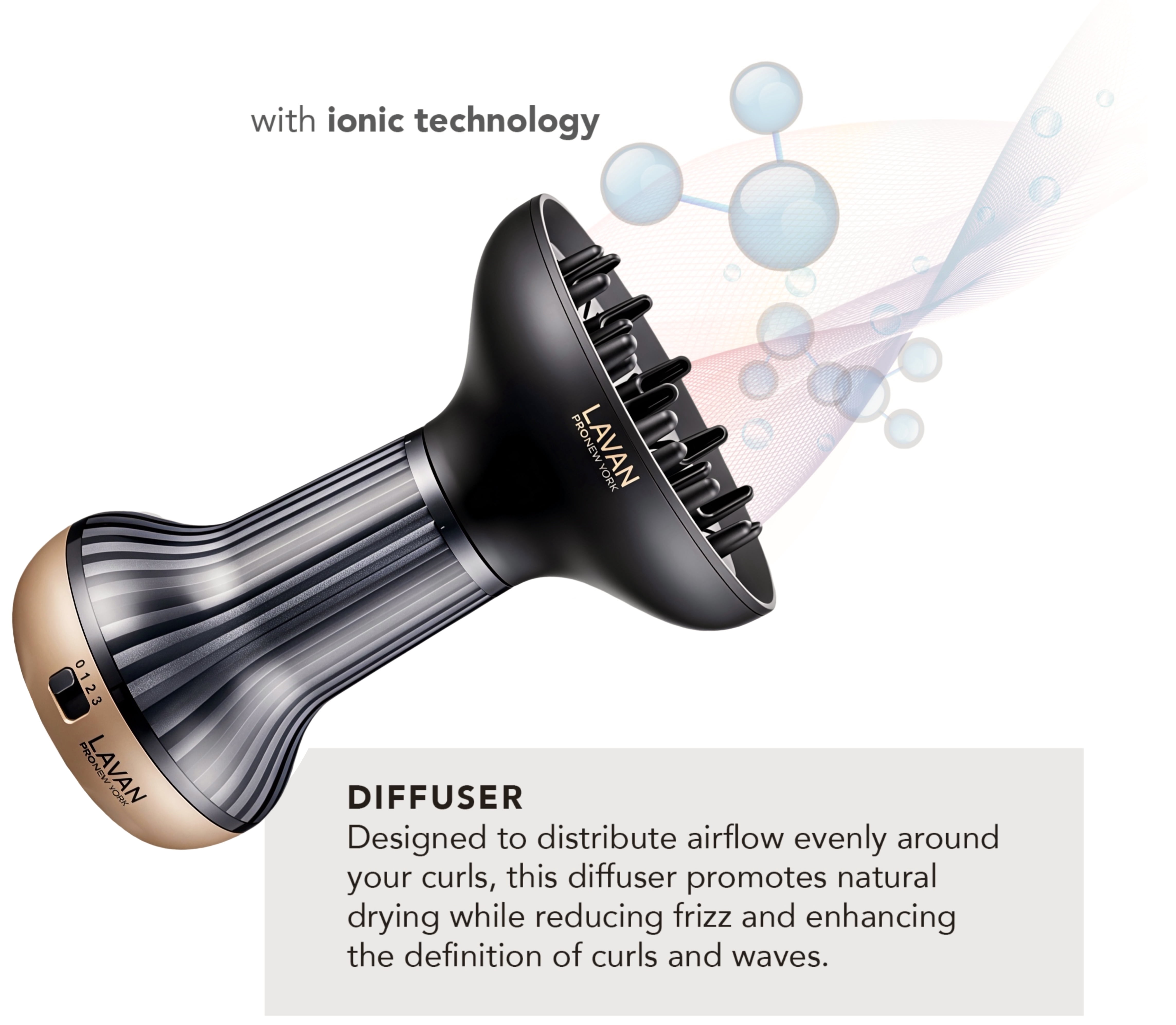 Diffuser Hair Dryer for Curly Hair – Ionic Technology Hair Dryer with Adjustable Heat & Speed Settings for Frizz-Free, Defined Curls,Lightweight Hair Dryer,Wavy And Curly Hair
