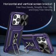 thumbnail image 5 of K-Lion for iPhone 14 Rugged Case, Heavy Duty Slide Camera Lens Military Grade Drop Protection Case Magnetic Ring Holder Stand Shockproof Case Cover for iPhone 14,Purple, 5 of 9