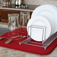 thumbnail image 3 of Dish Mat Absorbent, Reversible, Microfiber,Dish Drying Mat for Kitchen,Machine Washable Farmhouse Dishes Drainer for Countertop Fast Drying, Red Drying Mat 16 X 18 Inch, 3 of 6