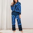 thumbnail image 2 of Salouo 2025 Happy New Year 5 Pattern Women's Pajamas Set Long Sleeve Button Down Sleepwear Soft Pj Lounge Sets for women 2 Piece Pjs Set with Long Pants-Medium, 2 of 7