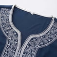 thumbnail image 5 of IWRICH Men's Embroidery Moroccan Thobe Mogadishu Djellaba Robe Jubba Prayer Kaftan Arabic Abaya 01-Navy S, 5 of 6