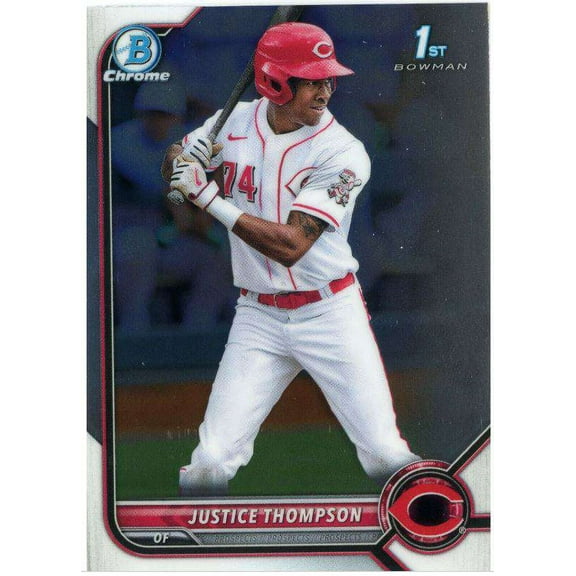 MLB 2022 Bowman Chrome Baseball Justice Thompson Rookie Trading Card BCP-59 (1st Bowman) (Topps)