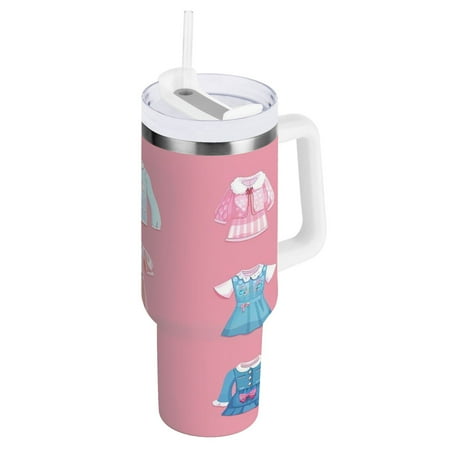 

30 Oz Car Handle Water Cup 9.9x3.5 Inch Stainless Steel Water Cup With Handle Water Cup Car Water Cup Travel Coffee Cup Various Cute Cartoon Clothes