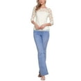 thumbnail image 2 of INSPIRE CHIC Women's Floral Lace Top 3/4 Sleeve Crew Neck Blouse XL Apricot, 2 of 6