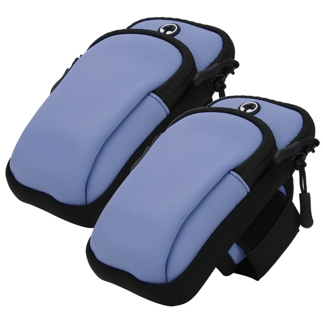 Brassard, Brassard Imperméable Extensible Bretelles 2 Pcs pour Musculation pour Téléphone Portable Bleu Gris