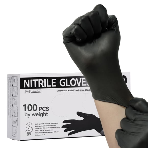 Guantes desechables de nitrilo negro Jointown, 3 mil, talla pequeña, 100 piezas