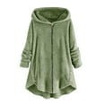 thumbnail image 1 of Birdeem Manteau en Peluche Uni pour Femmes, Fermeture Éclair, à Capuche, Manches Longues, 1 of 1