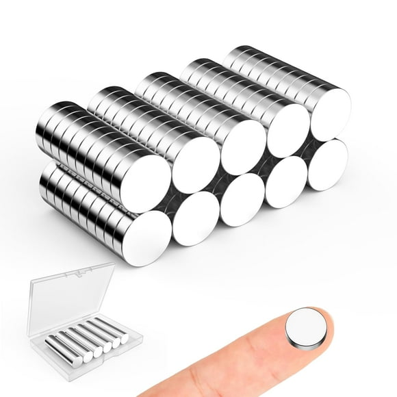 Imanes circulares Caturledas de 12 x 2 mm, 100 unidades, neodimio, plata