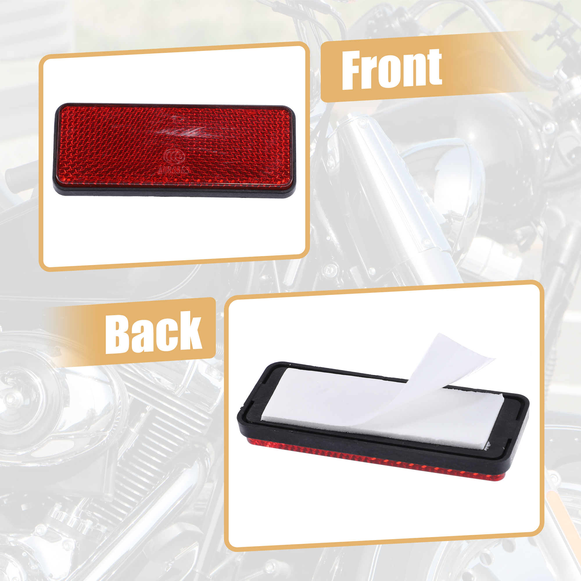 Unique Bargains 4Pcs 87x32mm Plastic Universal Reflective Warning Reflector Red