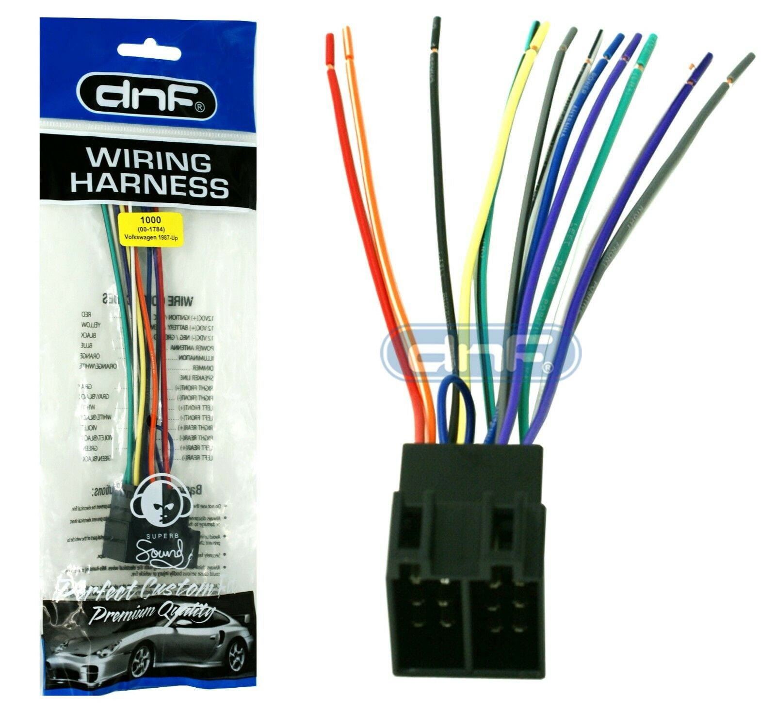 DNF Wiring Harness for Aftermarket Radio Adapter for Select Volkswagen