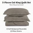 thumbnail image 4 of IR Imperial Rooms 3-Piece California King Ultrasonic Embossed Leaf Pattern Bedspread Coverlet Set, Breathable Microfiber Quilt with 2 Pillow Shams, Beige, 4 of 12