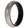 thumbnail image 1 of Anillo de boda BR sólido de silicona - Negro-Plata de ROQ para mujer - Anillo de 7 mm, 1 of 1