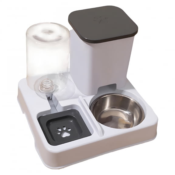 ACDANC Automatic Dog Cat Feeder Double Bowl Portable Feeding Station Removable 2 In 1 Feeder And Waterer Set For Kitten Travel Puppy