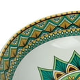 thumbnail image 5 of 16" Round Artistic Ceramic Vessel Sink – Glossy Above-Counter Basin with Hand-Inspired Printed Pattern, 5 of 10