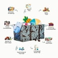 thumbnail image 4 of Lucazzi Extra Large Utility Tote Bag - Oversized Collapsible Reusable Wire Frame Rectangular Canvas Basket With Two Exterior Pockets For Beach, Pool, Laundry, Car Trunk, Storage - Paisley Blue, 4 of 4