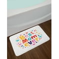 thumbnail image 2 of Mothers Day Bath Mat, Best Mom Ever Colorful Typography Words with Doodle Elements Hearts and Stars, Plush Bathroom Decor Mat with Non Slip Backing, 29.5" X 17.5", Multicolor, by Ambesonne, 2 of 2