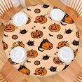 thumbnail image 2 of Halloween Cat and Pumpkin Pattern Round Fitted Tablecloth with Elastic Edge,Dining Table Cover Waterproof,Outdoor Round Tablecloth for Camping,Dining,Indoor and Outdoor, 2 of 7