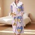 thumbnail image 2 of MEICHEN Plush Robes for Women Casual and Comfortable Long Sleeved Colorful Printed Ladies' Bathrobe Womens Robes, 2 of 5