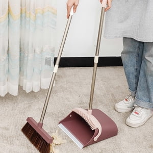 Amzcrzy Cleaning Supplies, Sweeping, Brooms And Dustpan Set, Cleaning Supplies Brooms And Dustpan Set For Home, Stainless Steel Handle Brooms With Dustpan Combo Set For Home Office Broom and dustpan
