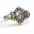 thumbnail image 3 of 3Ct Round Lab Created Diamond Art Deco Engagement Ring 14K White Gold Plated Silver, 3 of 4