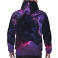 thumbnail image 7 of Rateoe Galactic Wolf Stare Pattern Mens Hoodie, Pullover Hooded Sweatshirt, Kangaroo Pocket Hoodie Ideal for Daily Wear, Travel and Home-Small, 7 of 7
