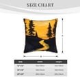 thumbnail image 4 of Fotbe Sunset River Pine Trees Pattern Velvet Decorative Throw Pillow Covers with Elegant Piping, Soft Plush Cushion Cover for Sofa, Bed, Car, Office-16"x16", 4 of 8