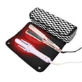 thumbnail image 2 of Hair Tools Storage with Heat Resistant Mat- Black and White Stripes Printed Curling Iron Travel Bag/Flat Iron Case for Women, 2 of 8