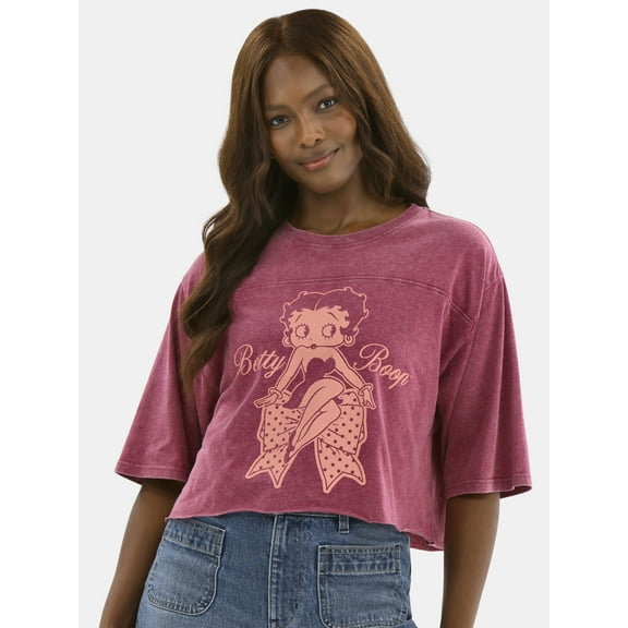 Betty Boop Women’s Graphic Skimmer Tee, Sizes XXS-2XL