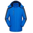 thumbnail image 2 of Txeol Men's Waterproof Softshell Jacket for Outdoor, Winter Fleece Lined Coat with Removable Hood Thicken Warm Hoodies,Blue,4XL, 2 of 7