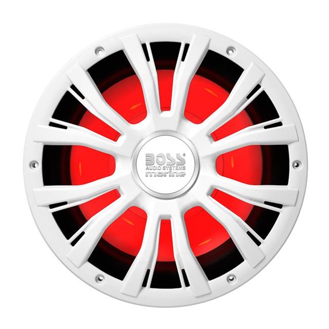 Caisson de Basses Marin 10 Po. 800W avec Éclairage Multicolore - Blanc