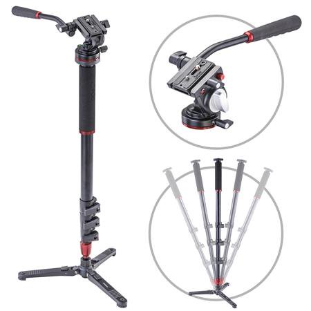 UPC: 0840014141838 | 3Pod Orbit 4 Section Aluminum Photo/Video Monpod with Fluid Base and Lightweight Fluid Video Head