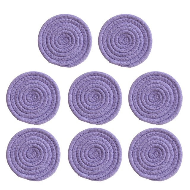 Hyasfey 8Pcs Cotton Woven Drink Coasters Absorbent Coasters for Coffee Table Braided Coasters Heat-Resistant Table Protection Mat for All Cups