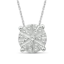 JewelersClub Accent White Diamond Sterling Silver Flower Pendant