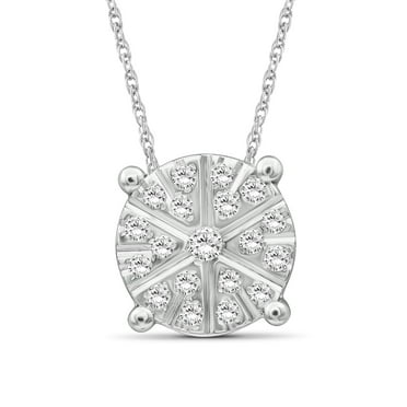 JewelersClub Accent White Diamond Sterling Silver Flower Pendant