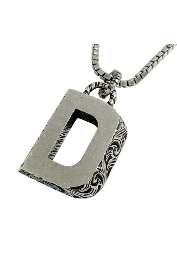 Pre-Owned Gucci Unisex Alphabet D Pendant Necklace Initial 925