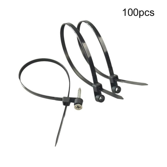 Nylon Reusable Cable Zip Ties 100/200pcs Screw Hole Cable House Decoration Head Fixing I7A5 Fasten Ties Tools